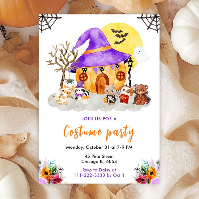 Invitation Fête d'Halloween en costume pour animaux (Créateur téléchargé)