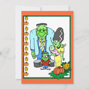 Invitation Fête d'Halloween en famille tenue de fête costumée