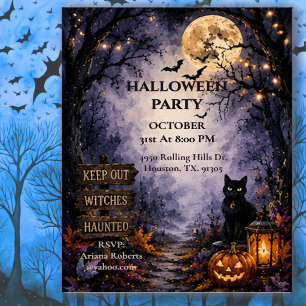 Invitation Fête d'Halloween en forêt effrayante