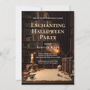 Invitation Fête d'Halloween Envoûtante de la Dark Academia