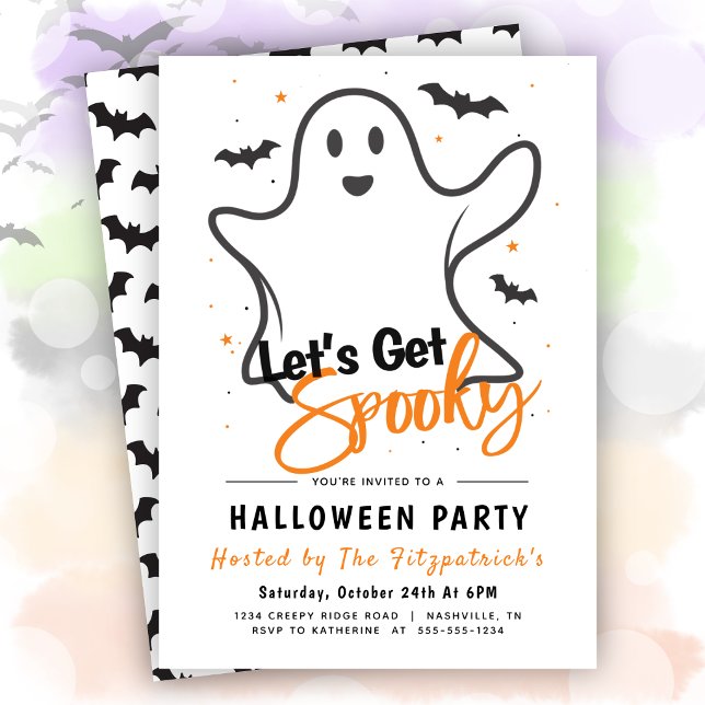 Invitation Fête d'Halloween : Faisons Peur  (Let's Get Spooky Halloween Party Invitation)