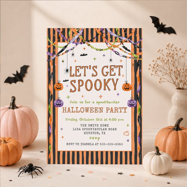 Invitation Fête d'Halloween Fantaisiste et Effrayante (Créateur téléchargé)