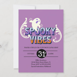 Invitation Fête d'Halloween Fantôme Ambiance Effrayante Anniv