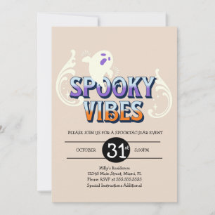 Invitation Fête d'Halloween Fantôme Ambiance Effrayante Anniv