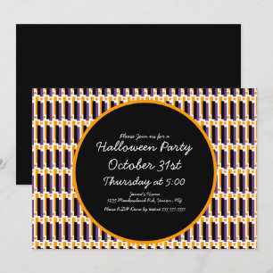 Invitation Fête d'Halloween Formes Géométriques Lignes 