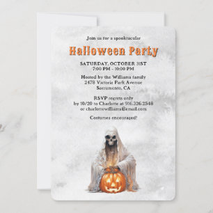 Invitation Fête d'Halloween Ghost Jack O’Lantern
