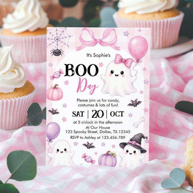 Invitation Fête d'Halloween Ghost Rose Boo-Day (Créateur téléchargé)