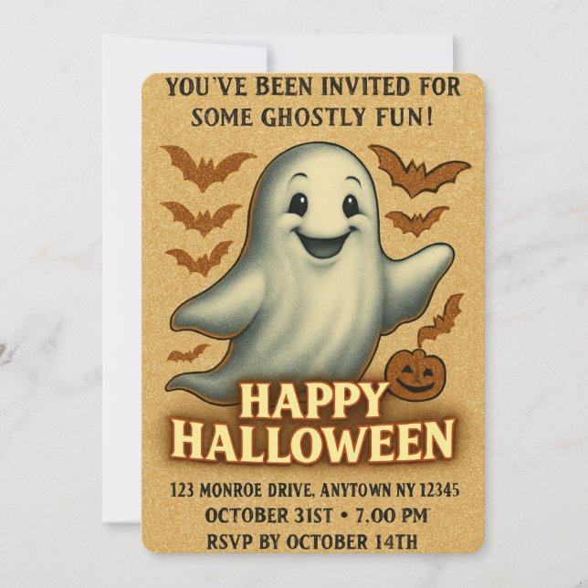 Invitation Fête d'Halloween Glittor (Devant)
