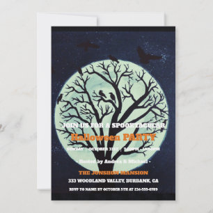 Invitation Fête d'Halloween gothique sombre et vintage Spookt
