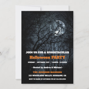 Invitation Fête d'Halloween gothique sombre et vintage Spookt