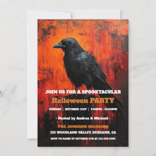 Invitation Fête d'Halloween gothique sombre et vintage Spookt