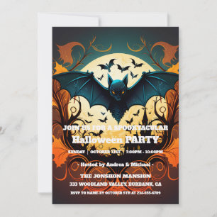 Invitation Fête d'Halloween gothique sombre et vintage Spookt