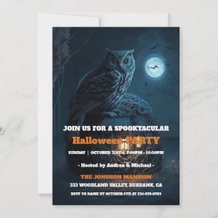 Invitation Fête d'Halloween gothique sombre et vintage Spookt