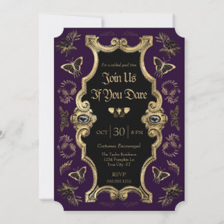 Invitation Fête d'Halloween gothique victorien foncé pour adu