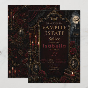 Invitation Fête d'Halloween gothique victorienne