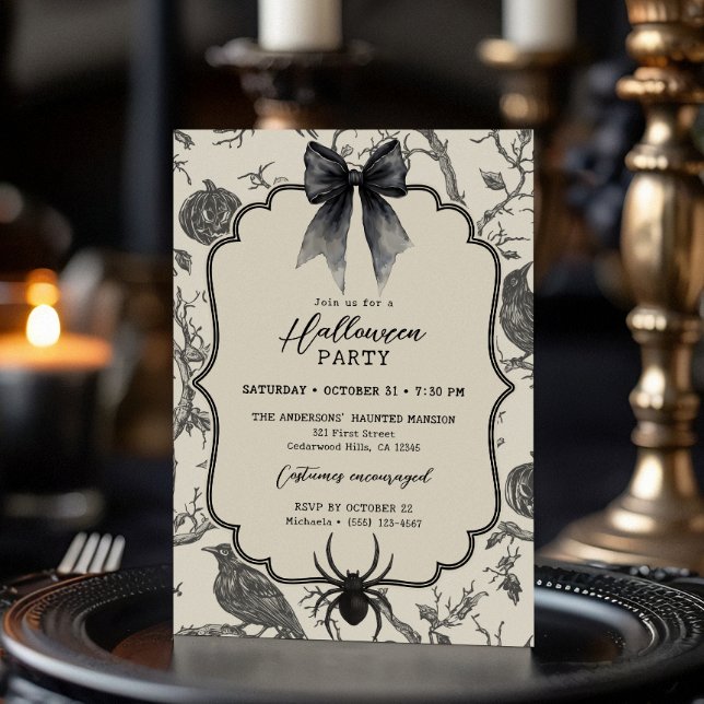 Invitation Fête d'Halloween gothique vintage (Créateur téléchargé)