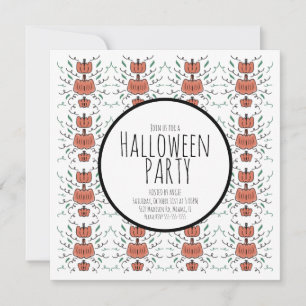 Invitation Fête d'Halloween Gribouillages de citrouille