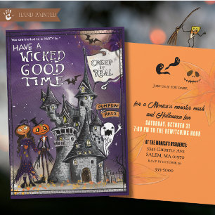 Invitation Fête d'Halloween : Joyeux Moment Méchant avec les 
