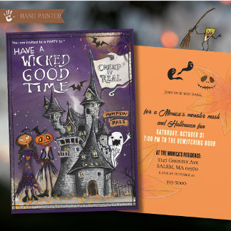 Invitation Fête d'Halloween : Joyeux Moment Méchant avec les