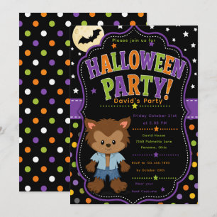 Invitation Fête d'Halloween Loup-Garou pour Enfants