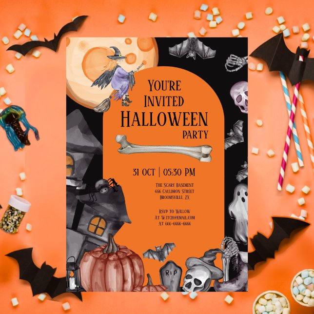 Invitation Fête d'Halloween Manger Boire Soyez Effrayant (Créateur téléchargé)