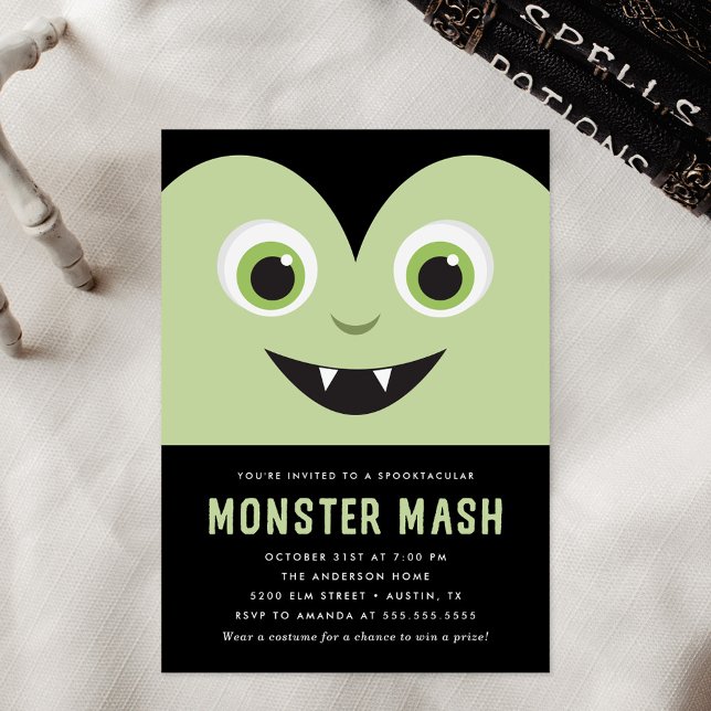 Invitation Fête d'Halloween Mash de Monstre Vampire Mignon (Créateur téléchargé)
