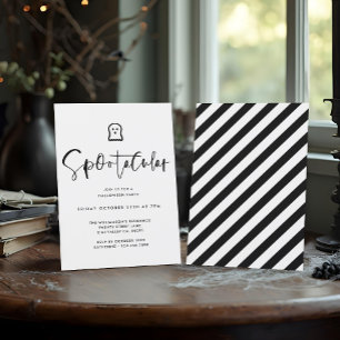 Invitation Fête d'Halloween noir Spootaculaire