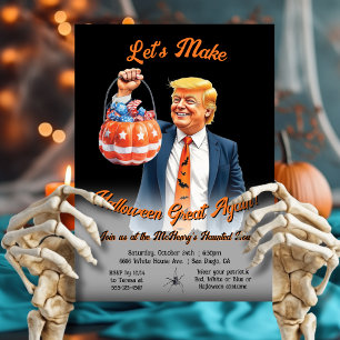 Invitation Fête d'Halloween patriotique et drôle de Trump