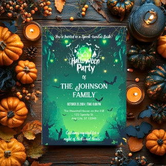 Invitation Fête d'Halloween personnalisée avec Lanternes et c
