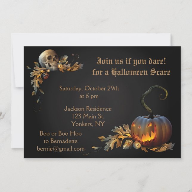 Invitation Fête d'Halloween pour adultes (Devant)