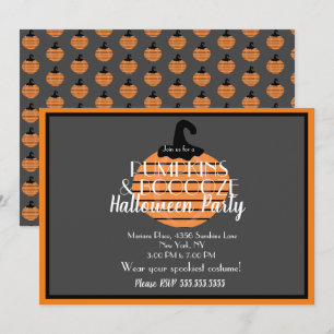 Invitation Fête d'Halloween pour adultes Citrouille Orange Gr