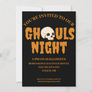 Invitation Fête d'Halloween pour adultes Noir et orange