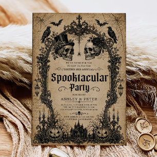 Invitation Fête d'Halloween pour adultes Spooktacular Crâne V