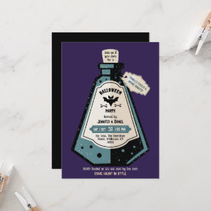 Invitation Fête d'Halloween pour adultes Vintage Chauve-souri