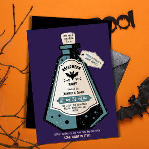 Invitation Fête d'Halloween pour adultes Vintage Chauve-souri