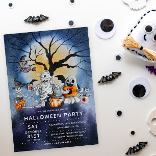 Invitation Fête d'Halloween pour enfants absolument terrifian