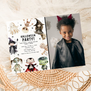 Invitation Fête d'Halloween pour enfants avec photos modernes