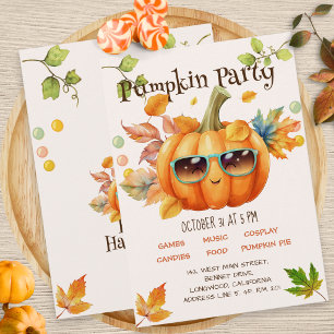 Invitation Fête d'Halloween pour enfants avec un thème de cit