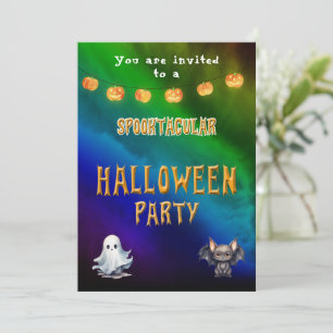 Invitation Fête d'Halloween pour les enfants coloré mignon
