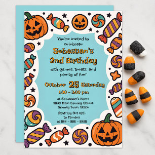 Invitation Fête d'Halloween pour tout-petits au thème citroui