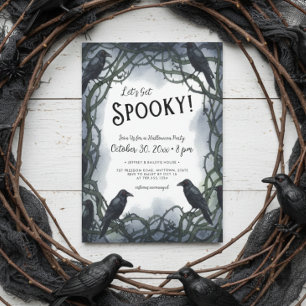 Invitation Fête d'Halloween Raven Éffrayante