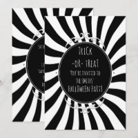 Fête d'Halloween rayures fantaisistes noir blanc a