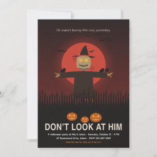 Invitation Fête d'Halloween sous la lune de sang avec un épou