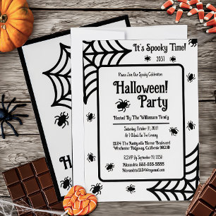 Invitation Fête d'Halloween Spiderweb personnalisée