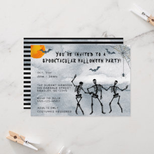 Invitation Fête d'Halloween Spooktacular de squelettes
