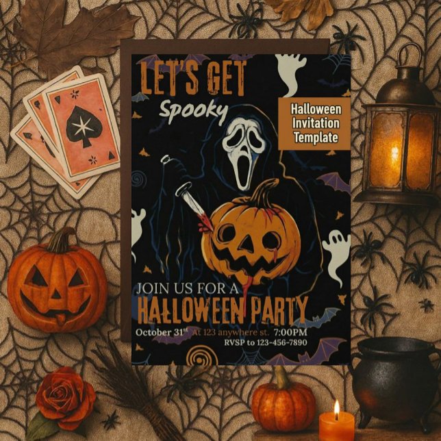 Invitation Fête d'Halloween Spooky Let's Get (Créateur téléchargé)