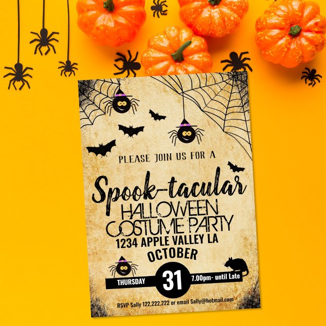 Invitation fête d'Halloween terrifiante et spectaculaire (Créateur téléchargé)