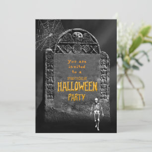 Invitation Fête d'Halloween Tombstone antique