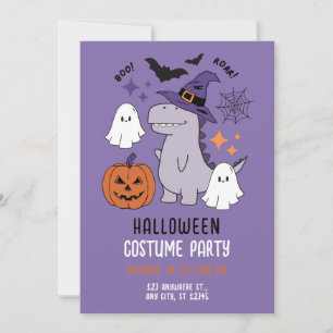 Invitation Fête d'Halloween violet mou
