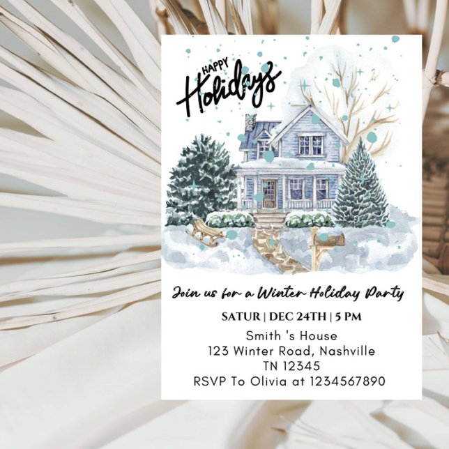 Invitation Fête d'hiver élégante « Joyeuses Fêtes » (Créateur téléchargé)